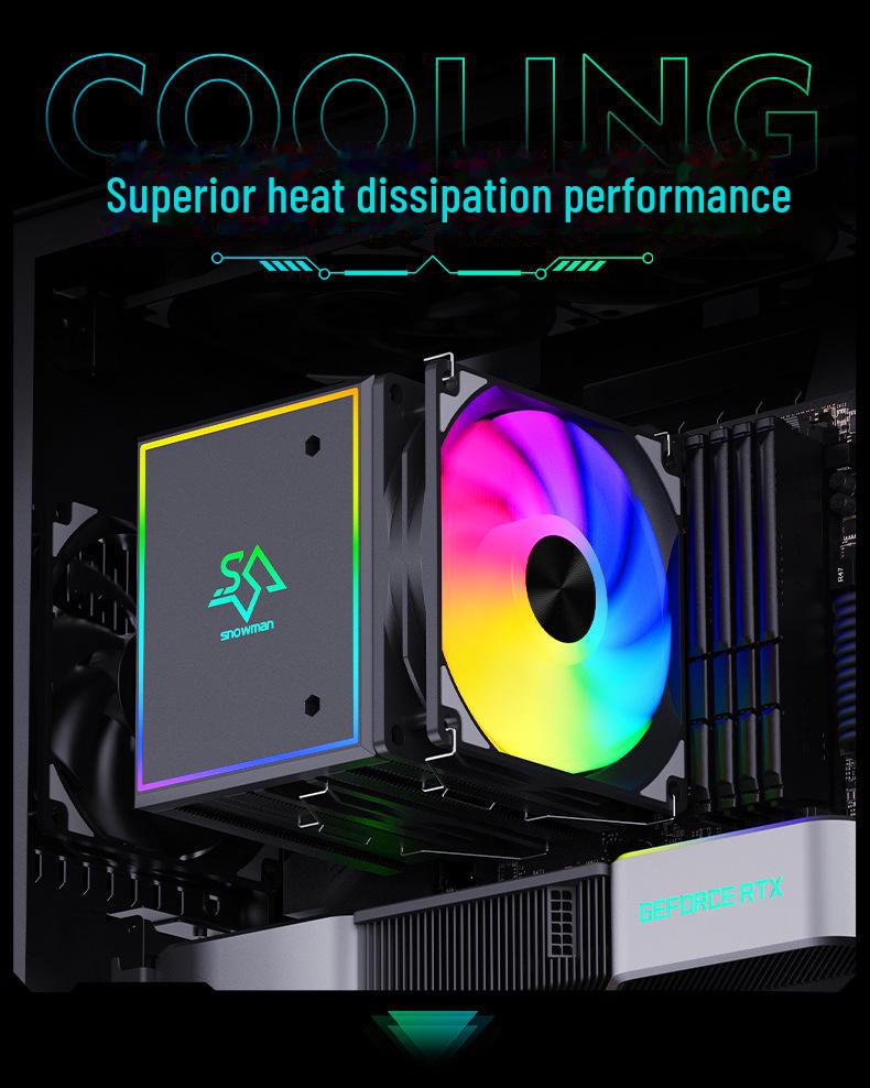 Кулер для процессора SNOWMAN Bingman MT880 Dual Tower с 8 тепловыми трубками для платформ X99, 1700, AM4 и AM5