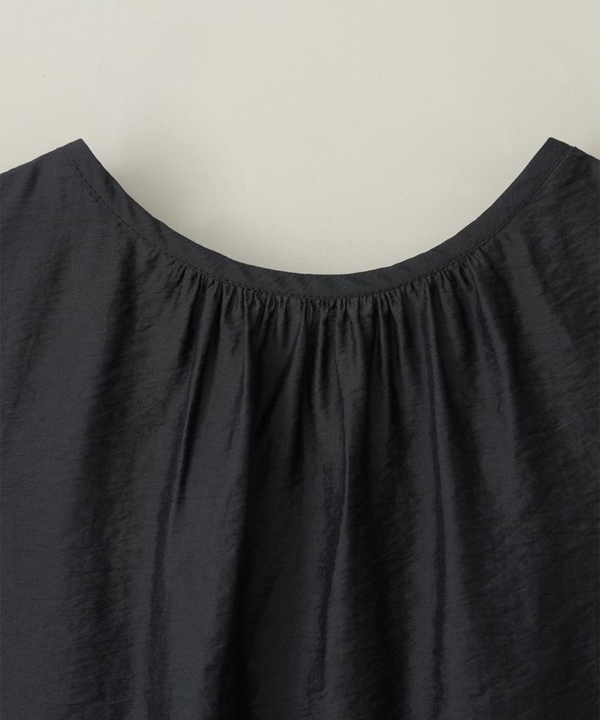 MAKE A TOAST Back Shirred Sleeveless Blouse Dark Gray Mbesto006Dg