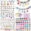 DIY Kids Crystal Bead Bracelet Kit With Small Box 1.5cm Height 66-162pcs Sweet Fruit Flower Design