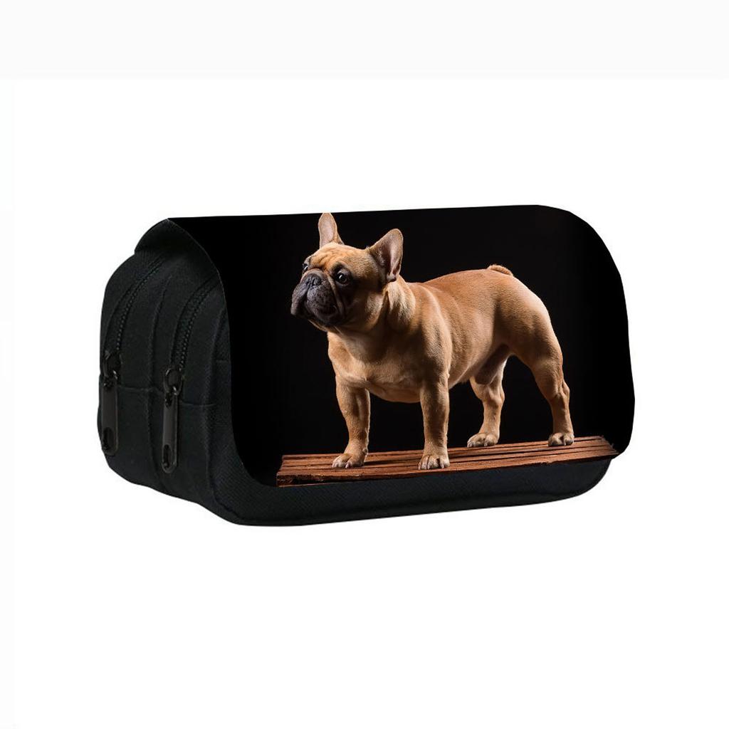 Милый пенал с принтом щенков, двухслойный, для учеников средней школы и детей