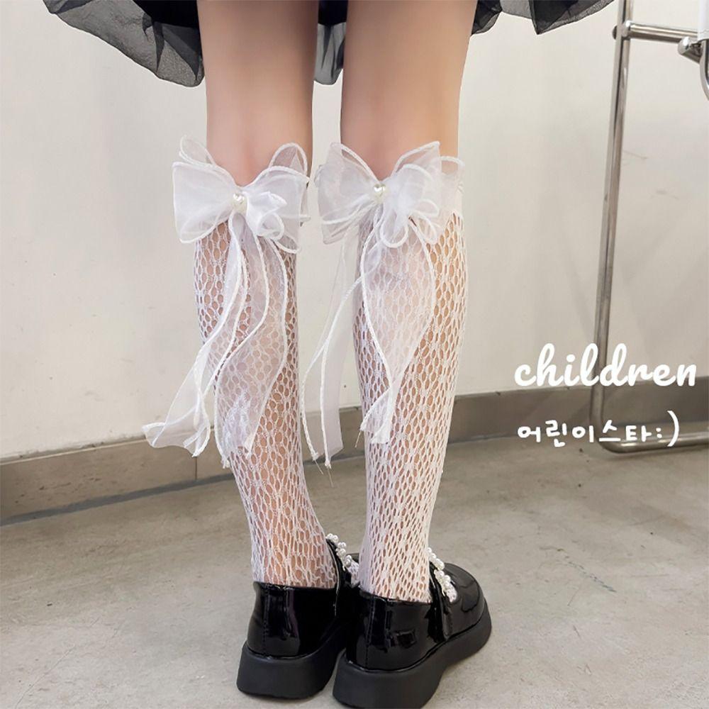 Lace Lolita Sock Bowknot Lace Bowknot Socks Calf Socks Girl Long Socks