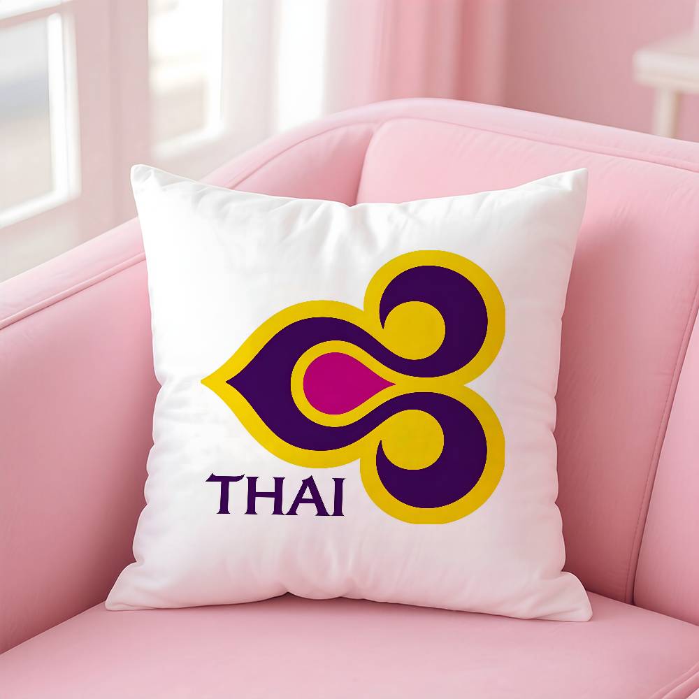 Чехол для подушки Thai Airways International Уютный диван-кровать Шелковистый Элегантный Невидимая молния Индивидуальный Декоративный чехол для подушки