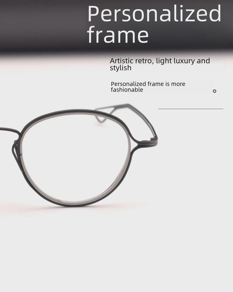Dita Pure Titanium Retro Oval Glasses Frame, Style DTX100 - Fashionable and Perfect for Myopia, Men’s Large Frame.