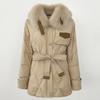 OFTBUY 2024 Winter Jacket Women Real Fox Fur Collar Natural Thick Warm Duck Down Coat Belt Outerwear Streetwear Casual