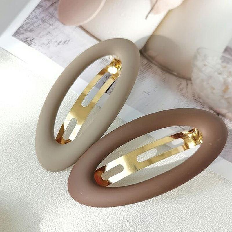 Однотонная матовая пружинная заколка-клипса в стиле простой геометрической формы для женщин и девочек, заколка для волос для макияжа и мытья лица