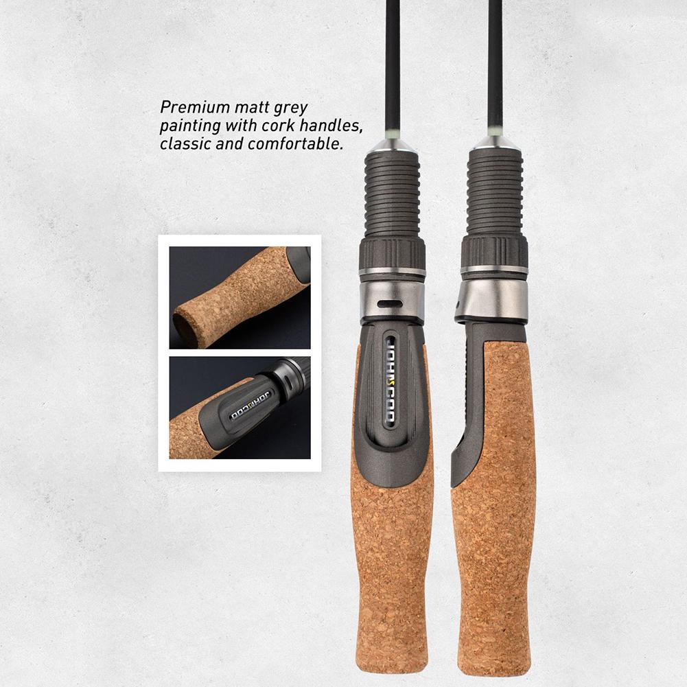 Зимняя удочка Ul/Ml/M с мягким наконечником 53 см, легкая удочка для подледной рыбалки с плоским наконечником из стекловолокна, речная удочка для ловли креветок и карпа