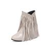 Autumn Winter New Fashion Warm Fluff Ankle Boots Women Round Toe Casual Flat Height Increased Tassel Fringe Shoes Botas De Mujer