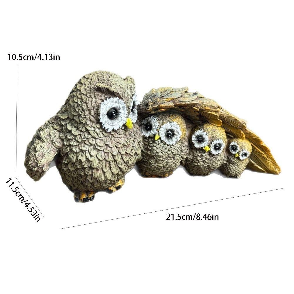 Cute Animal Statue Resin Miniature Figurine Sculpture Desktop Decoration Owl Ornament TV Cabinet