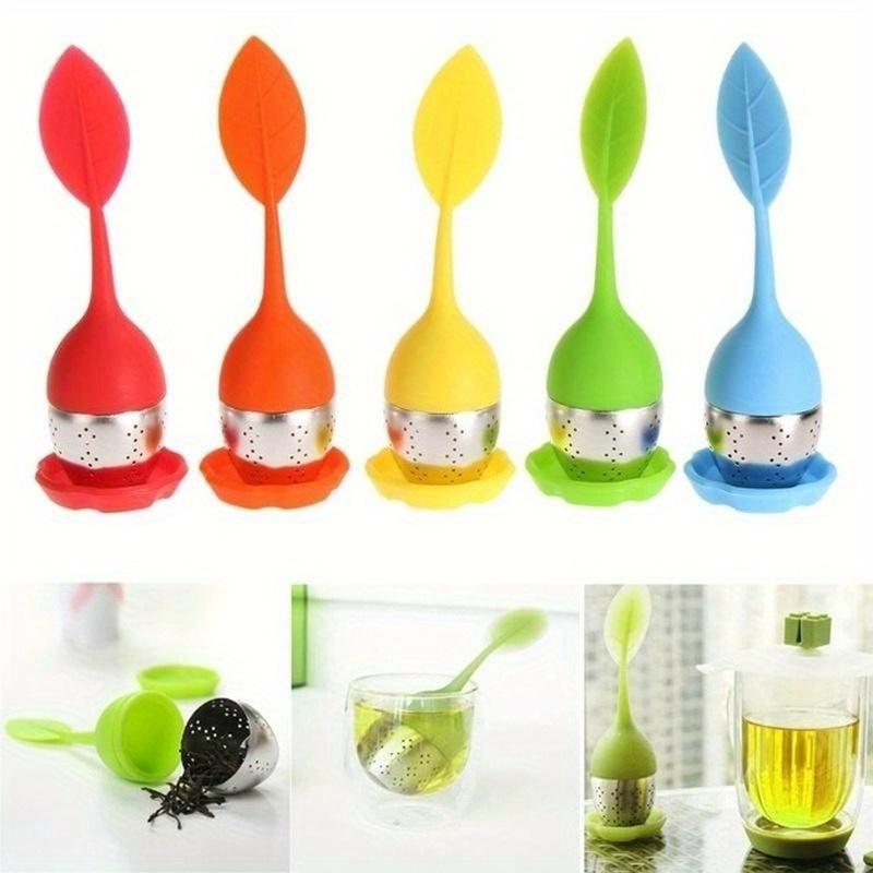 Silicone Tea Strainer Sweet Leaf Pattern Tea Filter Teapot for Loose Leaf Herbal Spice Filter Tools