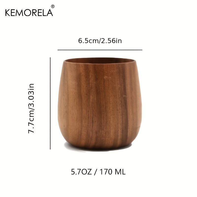 2 шт. KEMORELA Японская чайная чашка, деревянная чашка для воды, стаканы для питья, посуда для лета и зимы, предметы для дома и кухни, 5,7 унции / 170 мл
