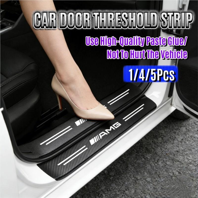 Car Door Sill Carbon Fiber Sticker Auto Protector Strip Waterproof For Mercedes Benz AMG Smart W205 C300 W203 W206 W108 W124 W12 BH1