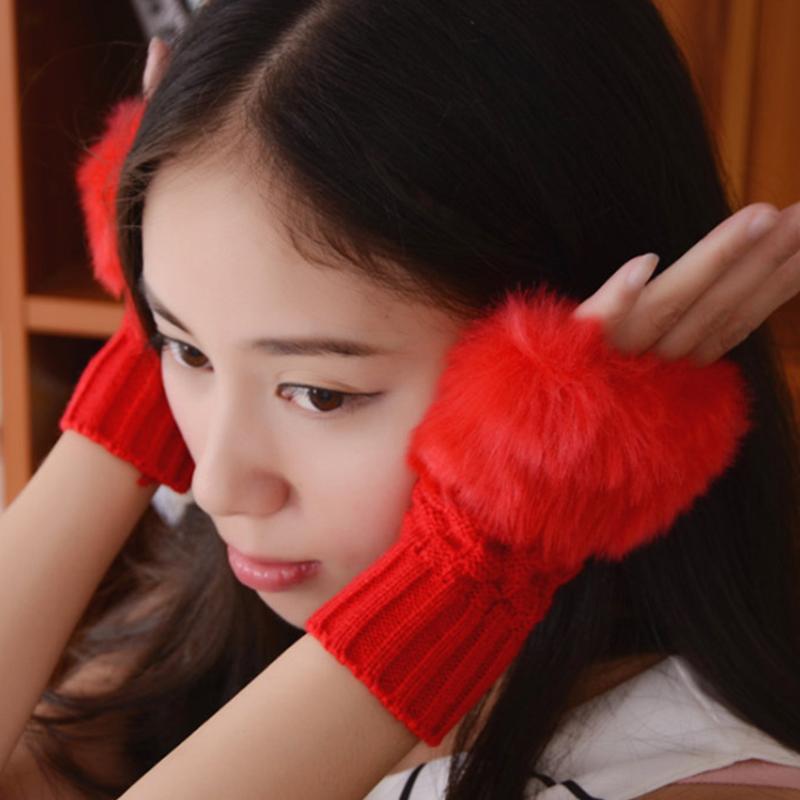 20201Pair Warmer Fingerless Gloves Women Winter Warm Gloves Hand Wrist Women Mitten Gloves