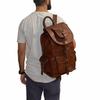 Real Goat Leather Large Men's Vintage Backpack Travel Rucksack Laptop Casual Bag