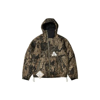 Palace Ultimo Series FW23 Gore-Tex Windstopper Mask Jacket Камуфляжная ветрозащитная куртка с капюшоном на молнии Куртка унисекс зеленая P25JK120