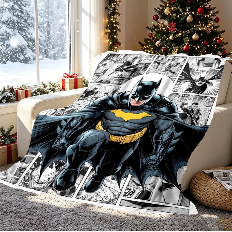 Batman Pattern Blanket for Home Decoration, Bed, Sofa, Car Travel, Camping, Suitable for All Seasons, Birthday Christmas Gift