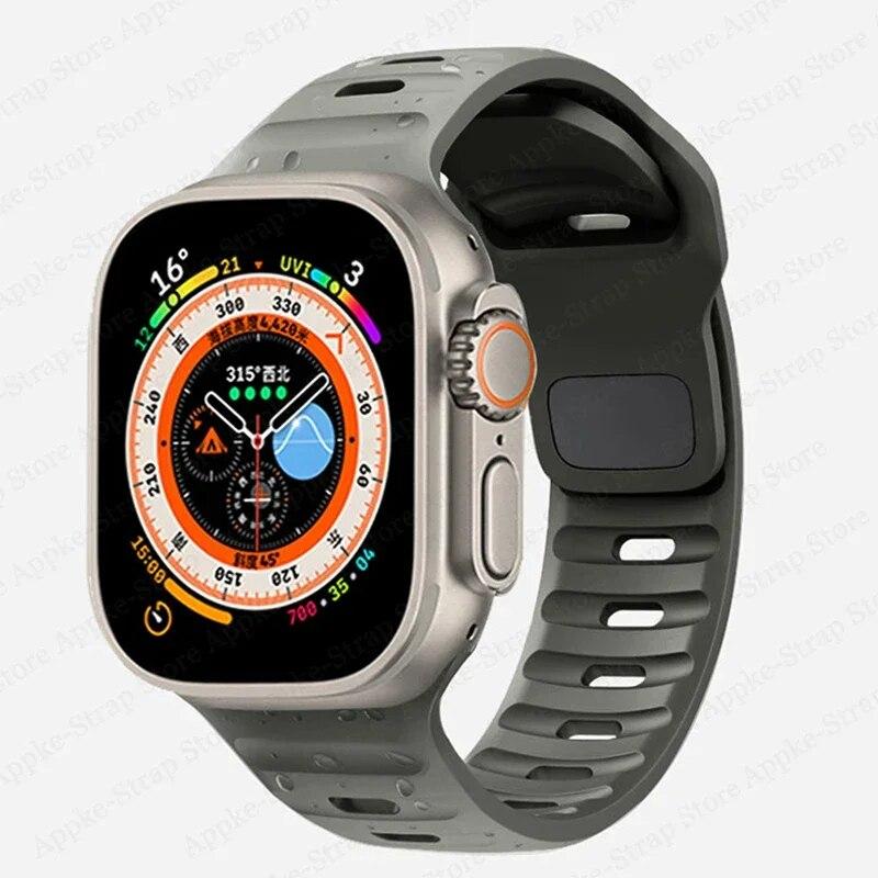 Silicone Strap for Apple Watch Band Ultra 2 49mm Correa Bracelet for Iwatch 9 8 7 6 5 SE 4 3 2 1 44mm 40mm 41mm 45mm 38mm 42mm Watchband