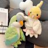 Kawaii Cockatiel Budgerigar Monk Parakeet Hand Puppet Bird Soft Stuffed Toy Doll Parrot Cosplay Plush Doll Educational Baby Toys