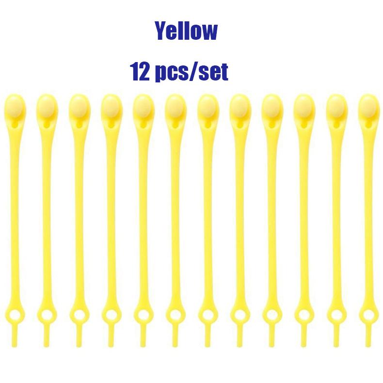 12pcs/Pack Lazy Silicone Shoelaces Round Elastic Shoe Laces Special No Tie Rubber For Sneakers Fit Strap It Is More Convenient To Save Your Time Seed