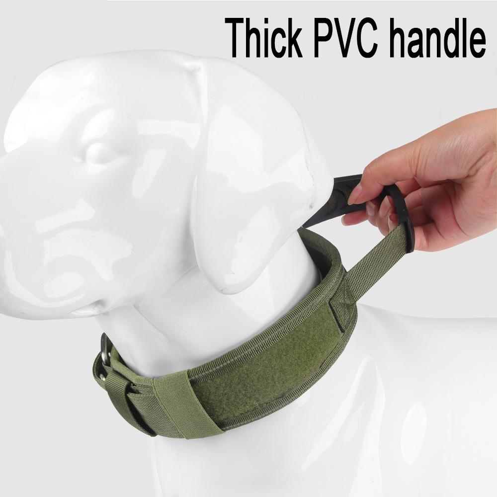 Светоотражающий ошейник для собак Прочные ошейники для средних и крупных собак Прочные нейлоновые ошейники для собак с ручкой Нержавеющая фурнитура Военный тактический ошейник для домашних животных