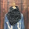 Spot European and American Akz Bohemian Double Button Scarf Wool Jacquard American Denim Style Scarf