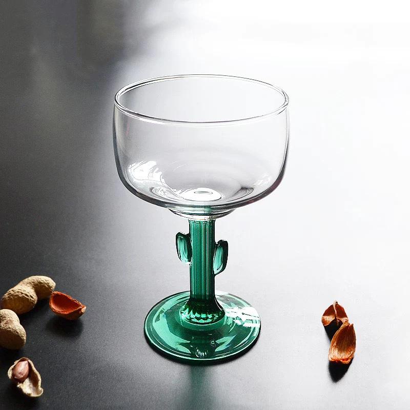 Mexico Cactus Shape Glasses Tall Drink Glasses Margarita Wine Glasses Cold Drink Glasses Creative Juice Glasses