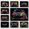 Горячий Красочный Неон C8 Роскошный Автомобиль Пресс Качественный Плакат Эстетика Искусство Домашняя Стена Холст Домашняя Комната Водителя Гараж Жилой Декор Дизайн
