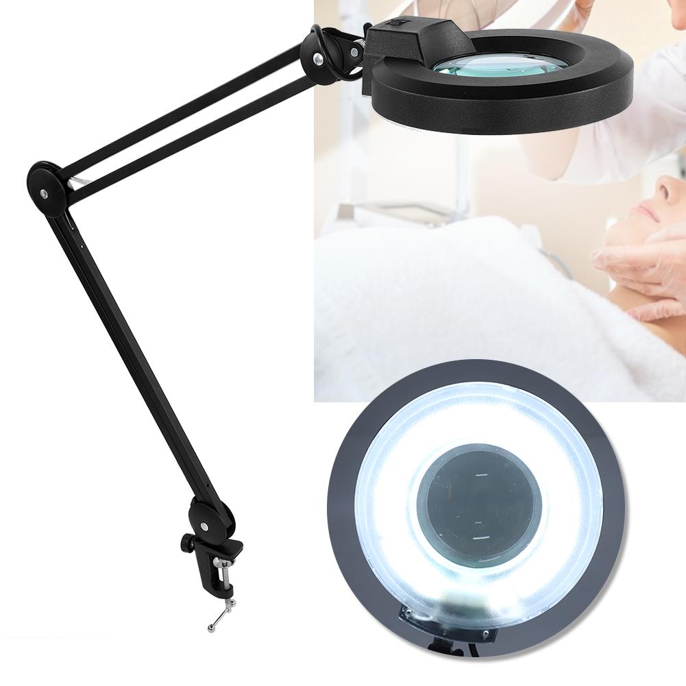 Светодиодная увеличительная лампа с 5-кратным увеличением для вышивки и гравировки, черная