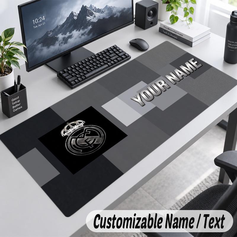 Real Madrid Personalized Large Mouse Pad Custom Name Text Extended Desk Mat Gaming Mousepad