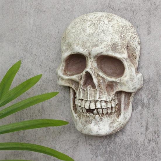Реалистичная фигура черепа в натуральную величину, украшение в виде человеческого черепа, декор на Хэллоуин, статуя ужаса из смолы, водонепроницаемое украшение для дома и офиса, двора