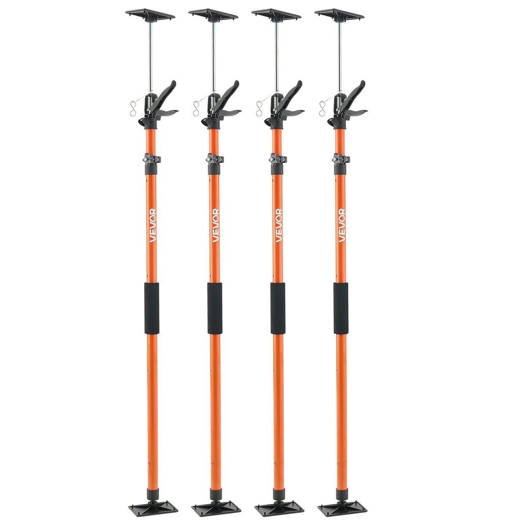 Cabinet Jack Support Pole, 4-Pack, 116-290 cm Steel Telescopic Quick Support Rod, Adjustable 3rd Hand System up to 70 kg Capacity for Installing