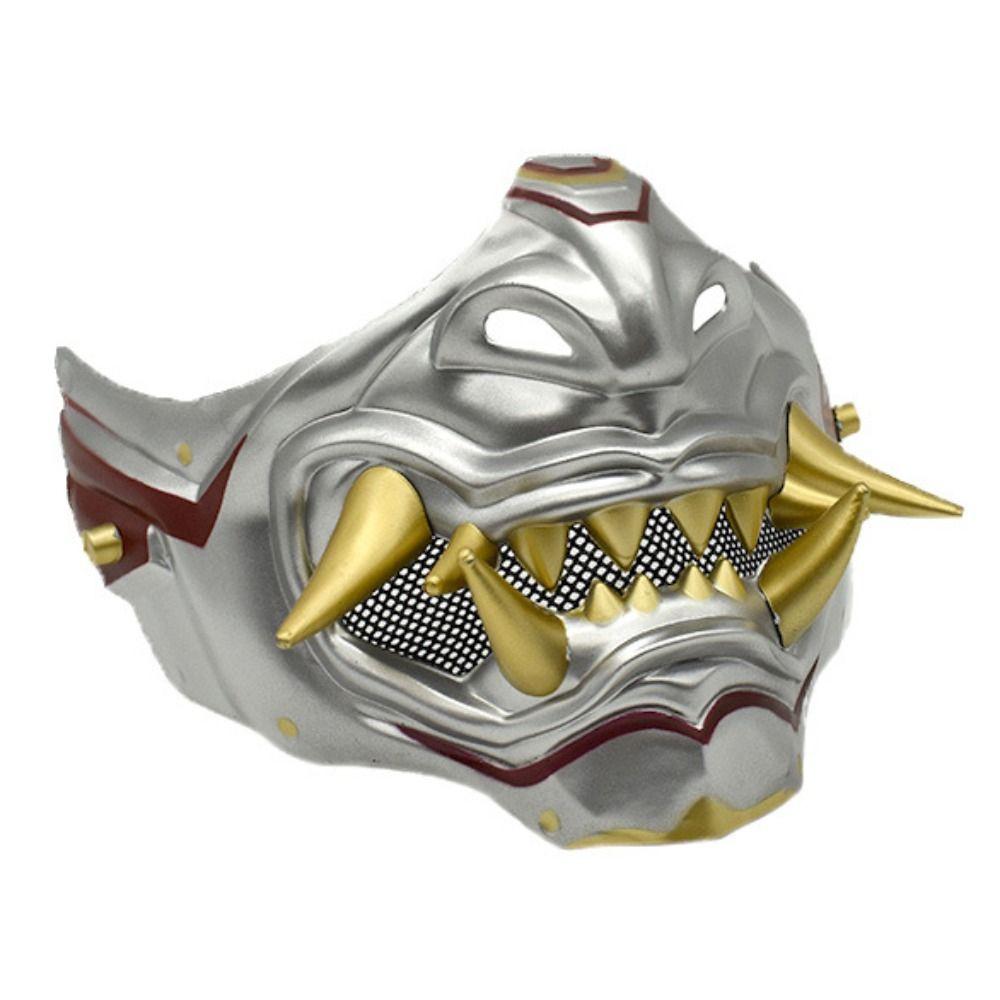 Dress Up Samurai Cosplay Mask Cosplay Half Face Mask Toy Cosplay Red Prajna Mask Show
