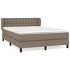 3126569 vidaXL Divan Bed with Mattress Taupe 140x200 Cm Fabric