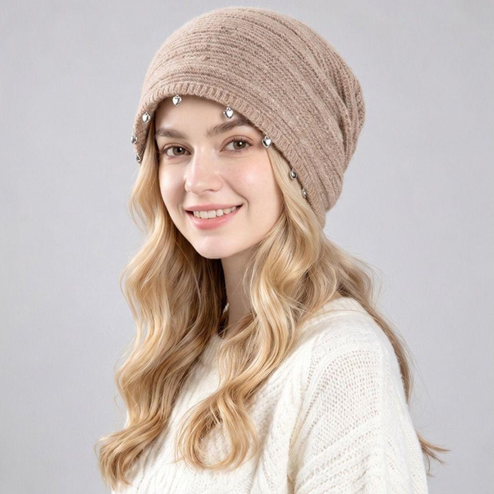 Soft Knitted Slouchy Hat Thickened Knit Hat High-End Feel Slouchy Beanie Hat Casual Wear