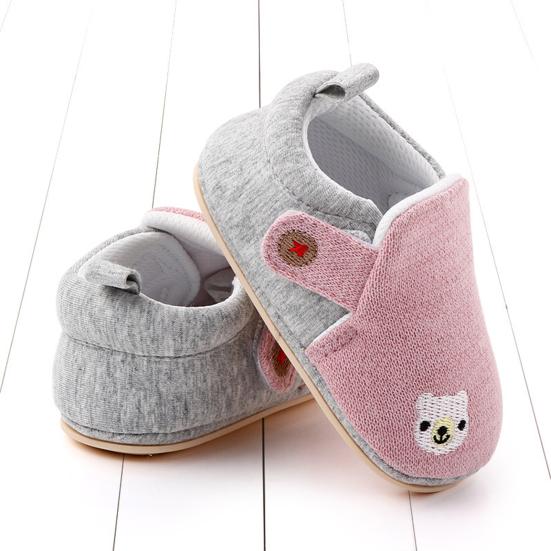 Весенне-осенние нескользящие туфли с 2 волшебными пастами для маленьких мальчиков и девочек с медвежьим принтом для малышей