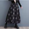Высокая талия, весна-осень-зима, повседневная свободная длинная женская юбка