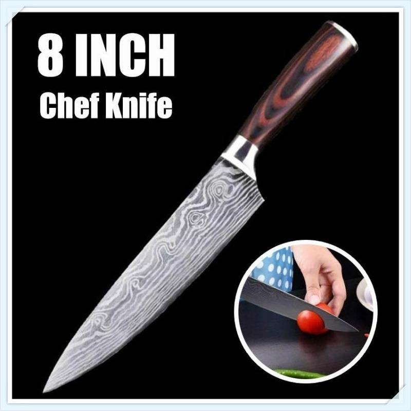 Нож шеф-повара из нержавеющей стали, 8-дюймовый дамасский стальной японский нож шеф-повара, кухонный инструмент для приготовления пищи