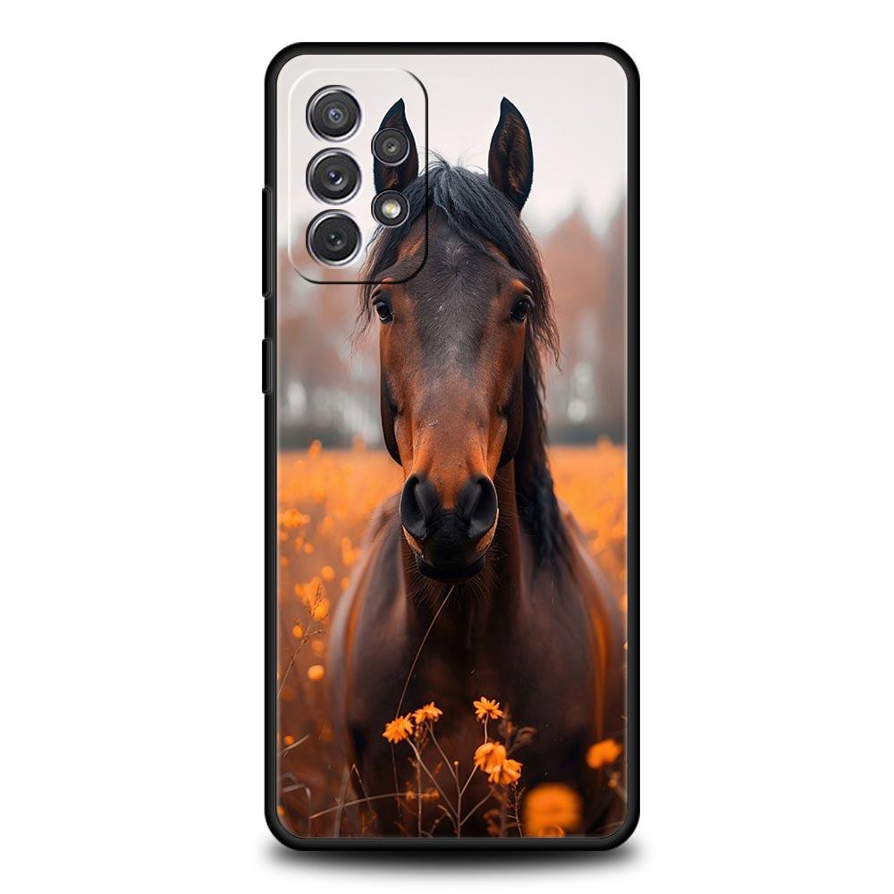 Чехол для телефона Samsung Galaxy A15 A13 A51 A71 A41 A31 A21S A03S A05 A35 A32 A55 A23 A25 A33 A53 A73 5G Лошадь Животное ТПУ Чехол