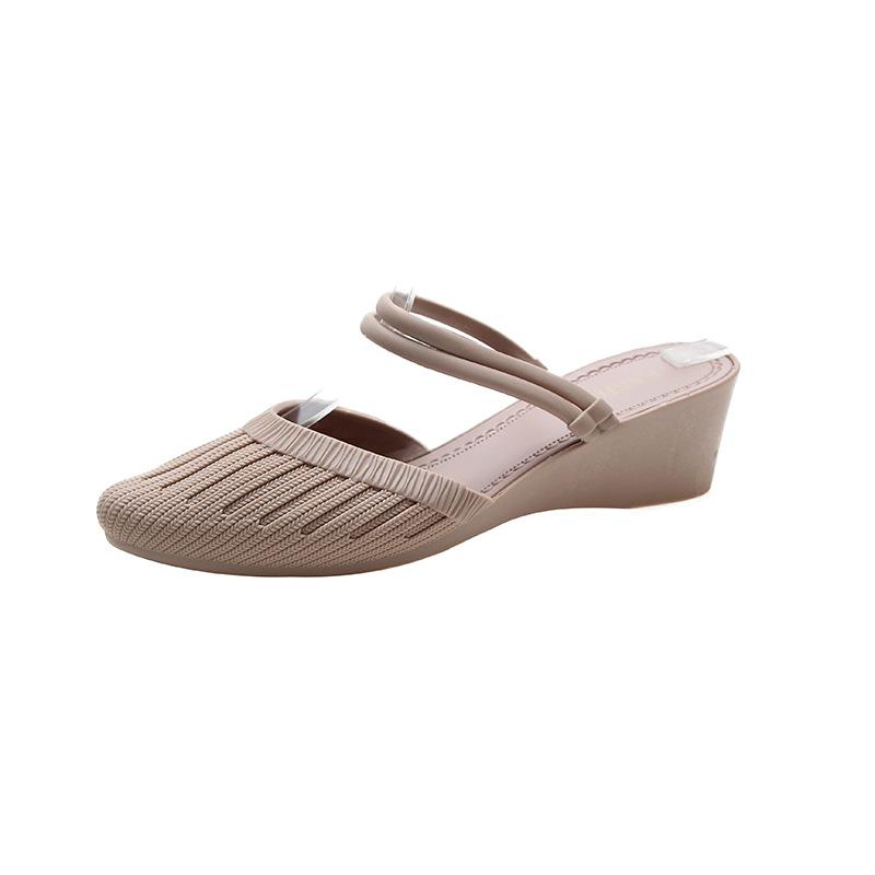 2025 новые весенние и летние туфли с острым носком, женская верхняя одежда, сумка-головка, танкетка, неглубокий носок, повседневные туфли, модные женские туфли с ремешком