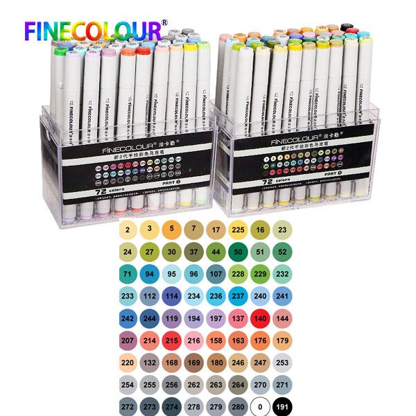 Finecolour EF101 160 Цветов Маркеры для Каллиграфии на Спиртовой Основе Двусторонние Кисть-Наконечник Арт-Маркеры для Рисования