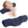 Cervical Neck Pillow for Pain Relief Sleeping, Neck Roll Pillow Memory Foam ,Travel Bolster Pillow for Bed for Side Sleepers Back Sleeper. (Blue)