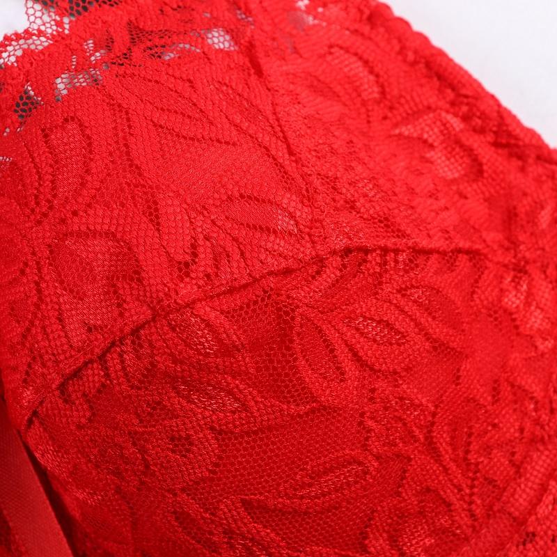 Вышитый пуш-ап бюстгальтер большого размера на косточках с регулируемыми бретелями