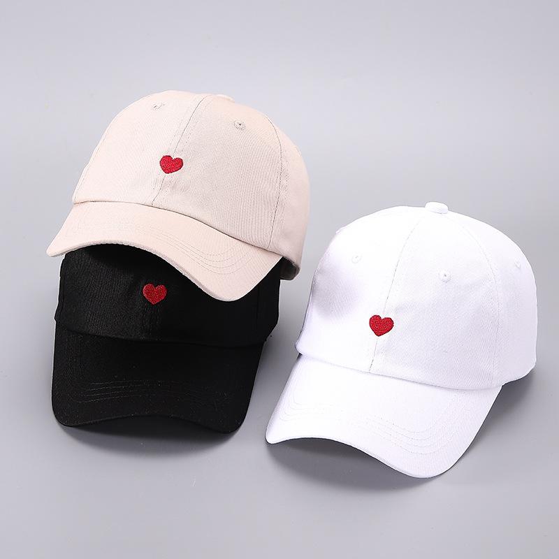 Cross Border Amazon Embroidered Little Love Baseball Hat Simple and Fresh Outdoor Leisure Duck Tongue Hat Factory, Adjustable