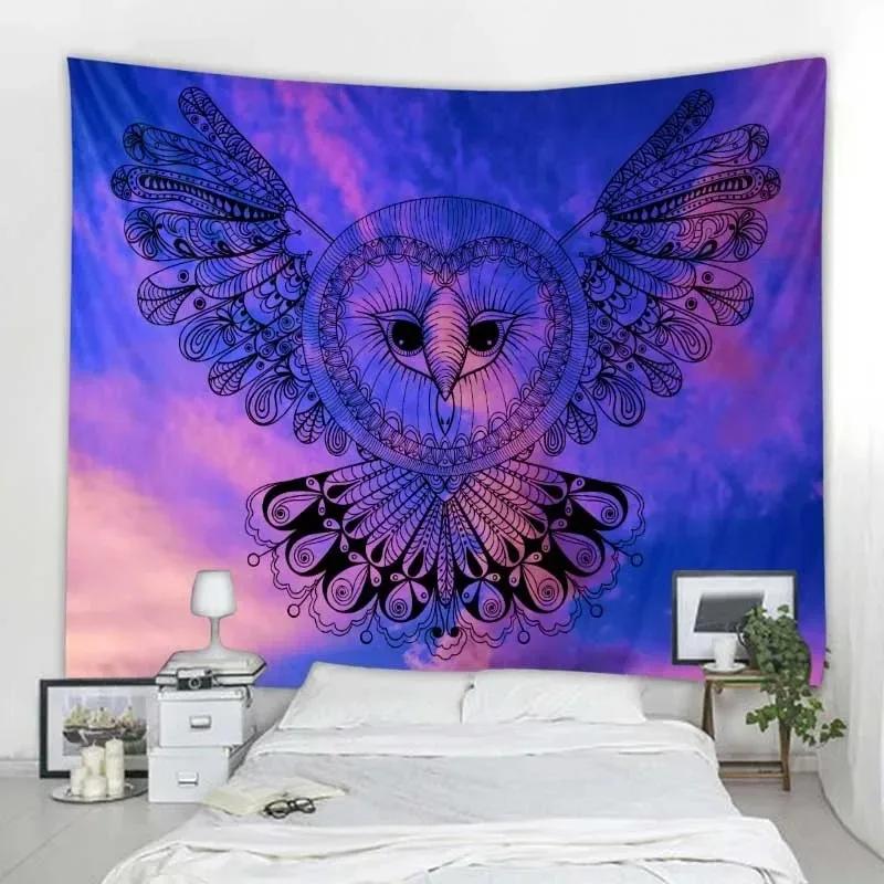 Креативный декоративный гобелен с совой, украшение для офиса, гостиной, настенный гобелен для дома