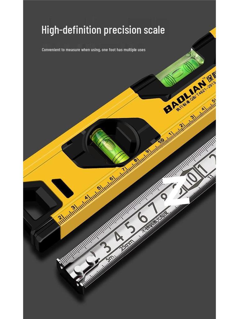 Высокоточный магнитный алюминиевый пузырьковый уровень — ударопрочный бытовой инструмент.