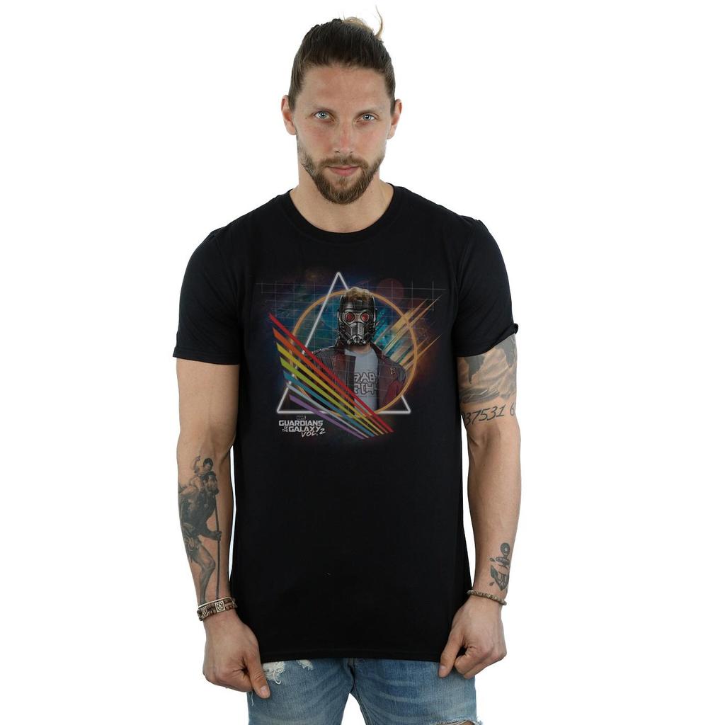 Marvel Mens Guardians Of The Galaxy Neon Star Lord Masked T-Shirt
