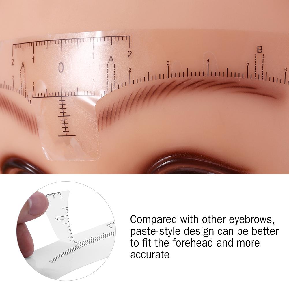 10pcs Disposable Permanent Eyebrow Measure Ruler Sticker Tattoo Shaper Stencil Makeup Tool