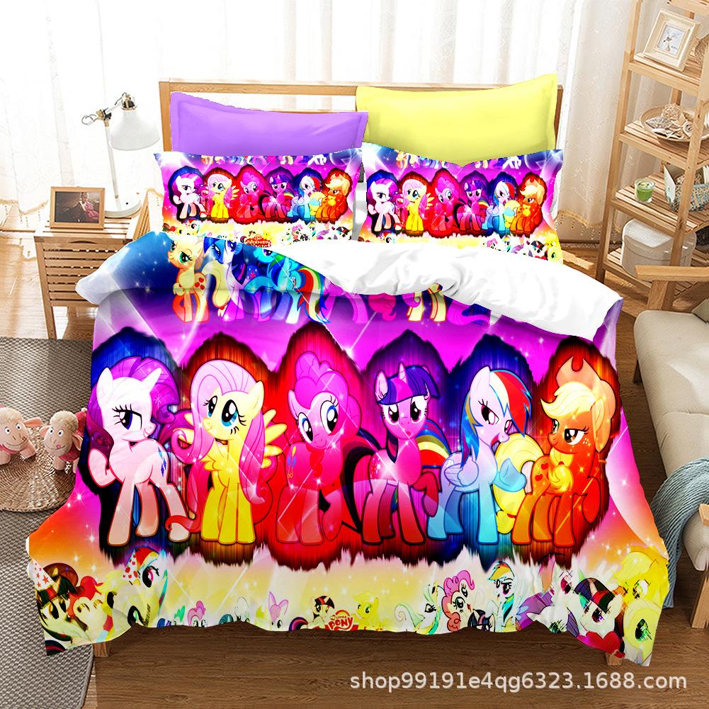 Постельные наборы My Little Pony Одеяло Стеганое покрывало Покрывало Пододеяльник Наволочка Наборы из 2-3 предметов Детский Взрослый размер Домашний декор