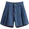 Plus Size Women's High Waist Denim A-Line Shorts - 200 Lbs Summer Loose Fit Hot Pants