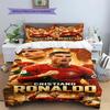 Постельное белье с узором CR7 Криштиану Роналду, Комплект с одеялом, Пододеяльник, Наволочка, Домашний подарок на день рождения(1 пододеяльник + 2 наволочки, без наполнителя)