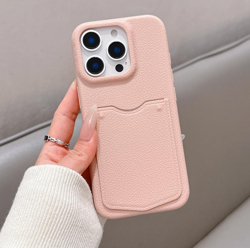 Чехол-кошелек с текстурой яблочной кожуры для iPhone 16 Pro Max - Роскошный и легкий